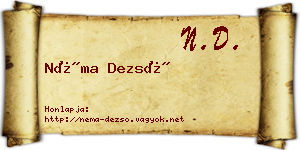 Néma Dezső névjegykártya